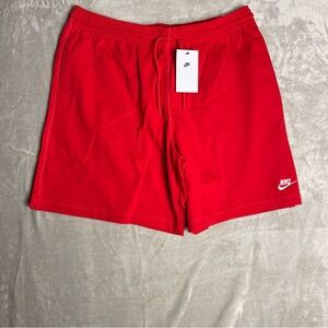 Nike Men Club Red Mid Thigh Length Standard Fit Shorts Size L New With Tags